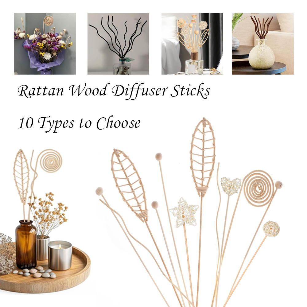 Home Fragrance Diffuser Sticks - 5/15Pcs Long Wavy Rattan Reed Diffuser