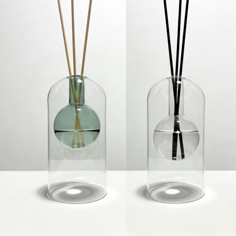 Home Fragrance Bottle - Ins Nordic U-shaped Double Wall Glass