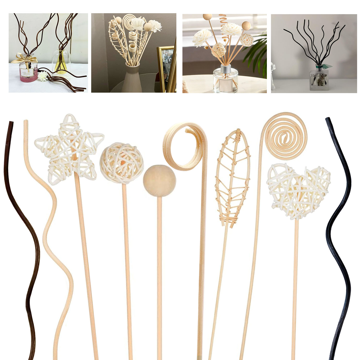 5/15Pcs Long Wavy Rattan Reed  - Home Fragrance Diffuser Sticks review and price