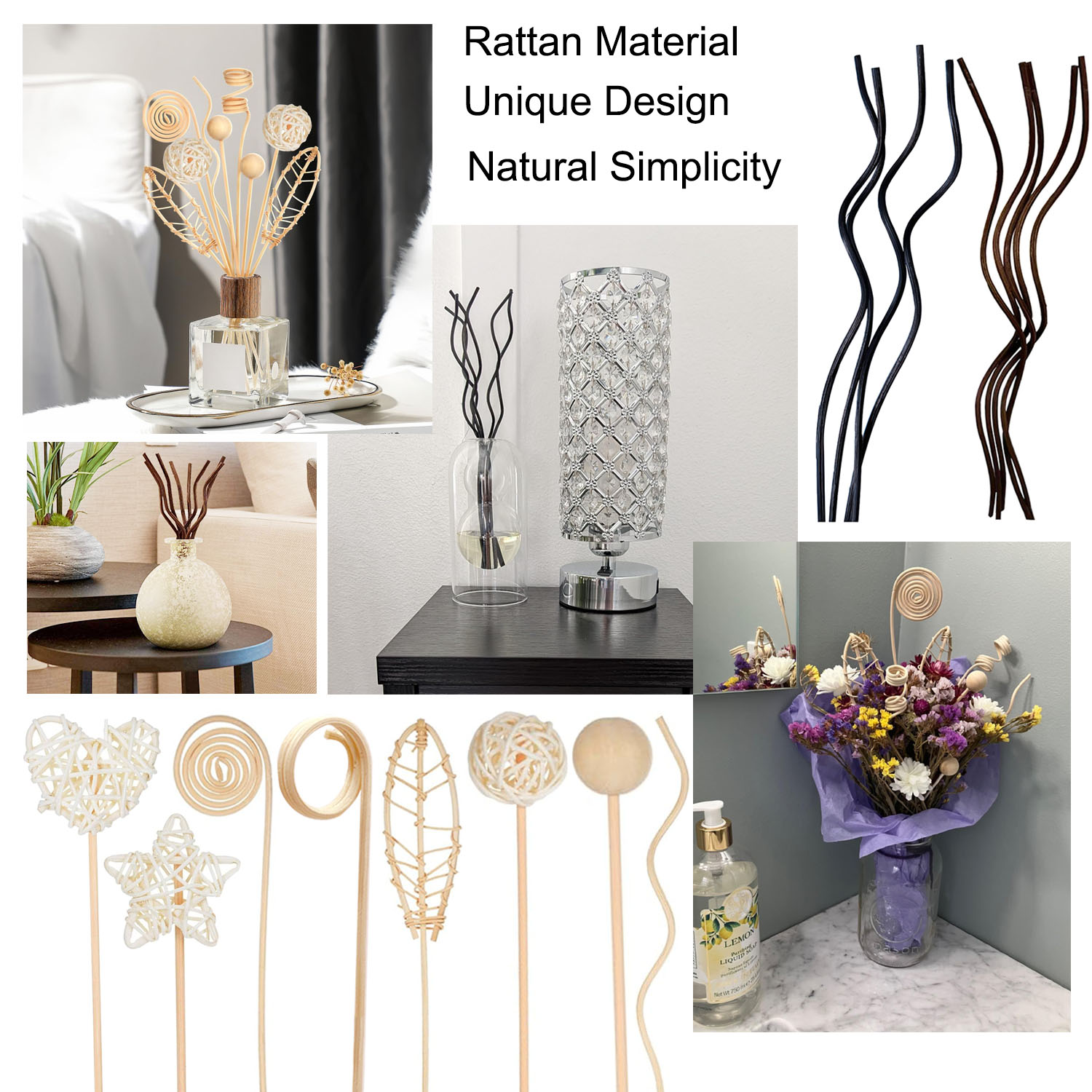 5/15Pcs Long Wavy Rattan Reed  - Home Fragrance Diffuser Sticks review and price