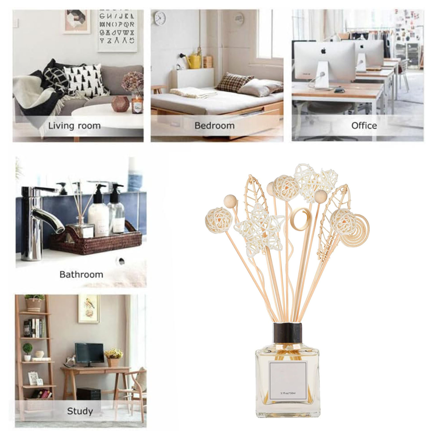 5/15Pcs Long Wavy Rattan Reed  - Home Fragrance Diffuser Sticks review and price