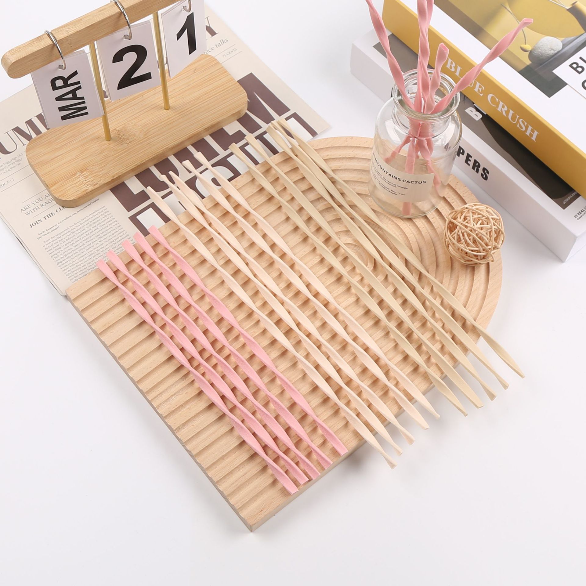 10pcs L30cm Pink/Wood Color Re - Home Fragrance Diffuser Sticks review and price