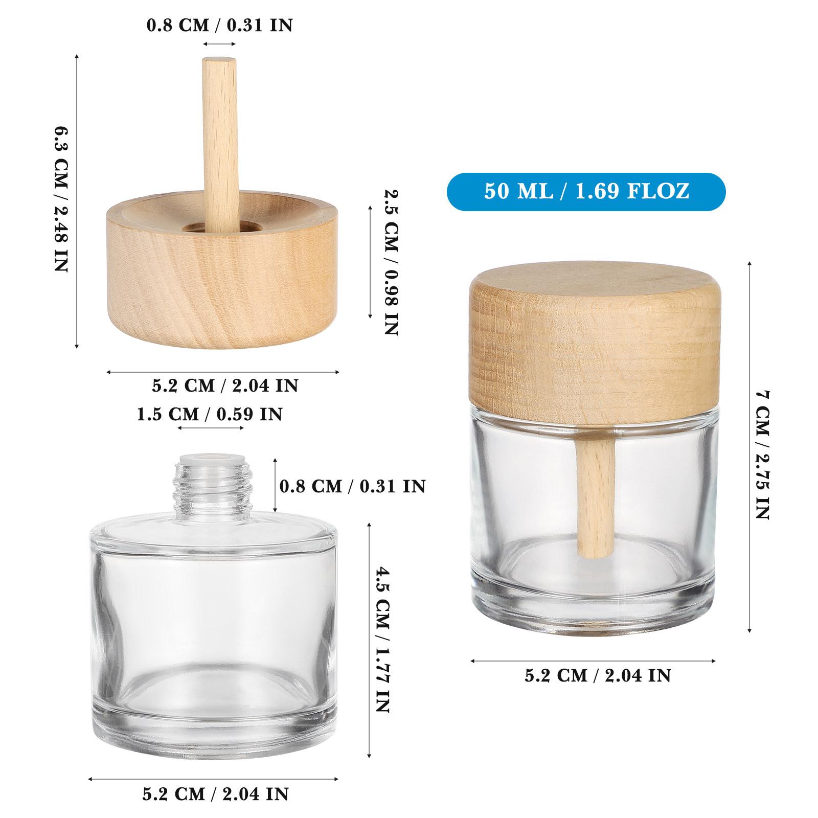 2Pcs Clear Reed Diffuser Bottl - Home Fragrance Bottle review and price